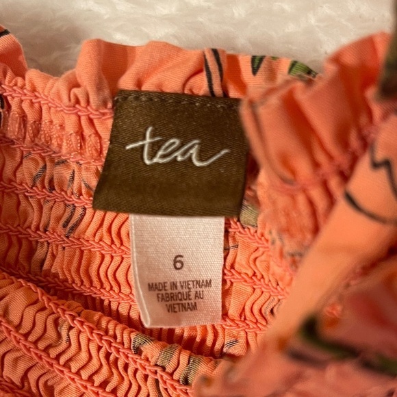 Tea Collection Smocked Palm Tree Print Summer Dress Girls 6 - Picture 3 of 8